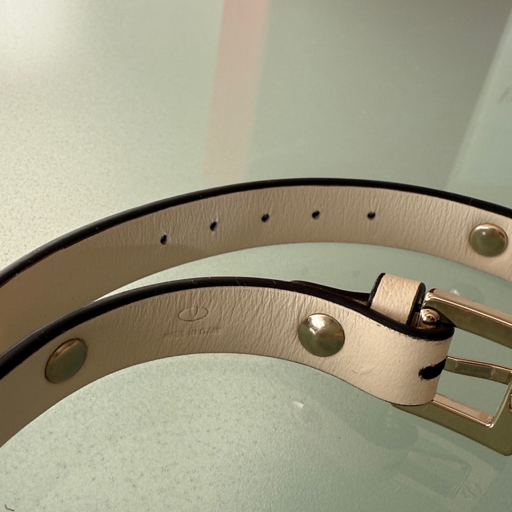NIB VALENTINO Garavani Rockstud Leather Double wrap BRACELET w/gold Studs ITALY - Picture 5 of 14